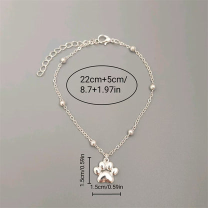 Bohemian Paw Print Anklet