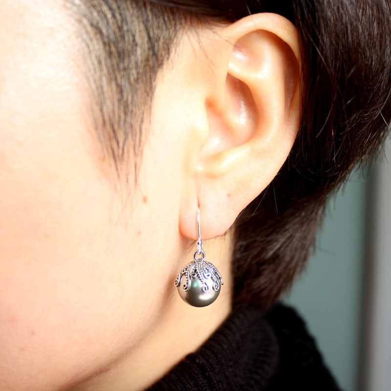 Retro Ethnic Shell Pearl Earrings