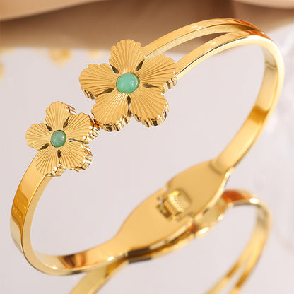 Personalized Flower Stainless Steel Bracelet