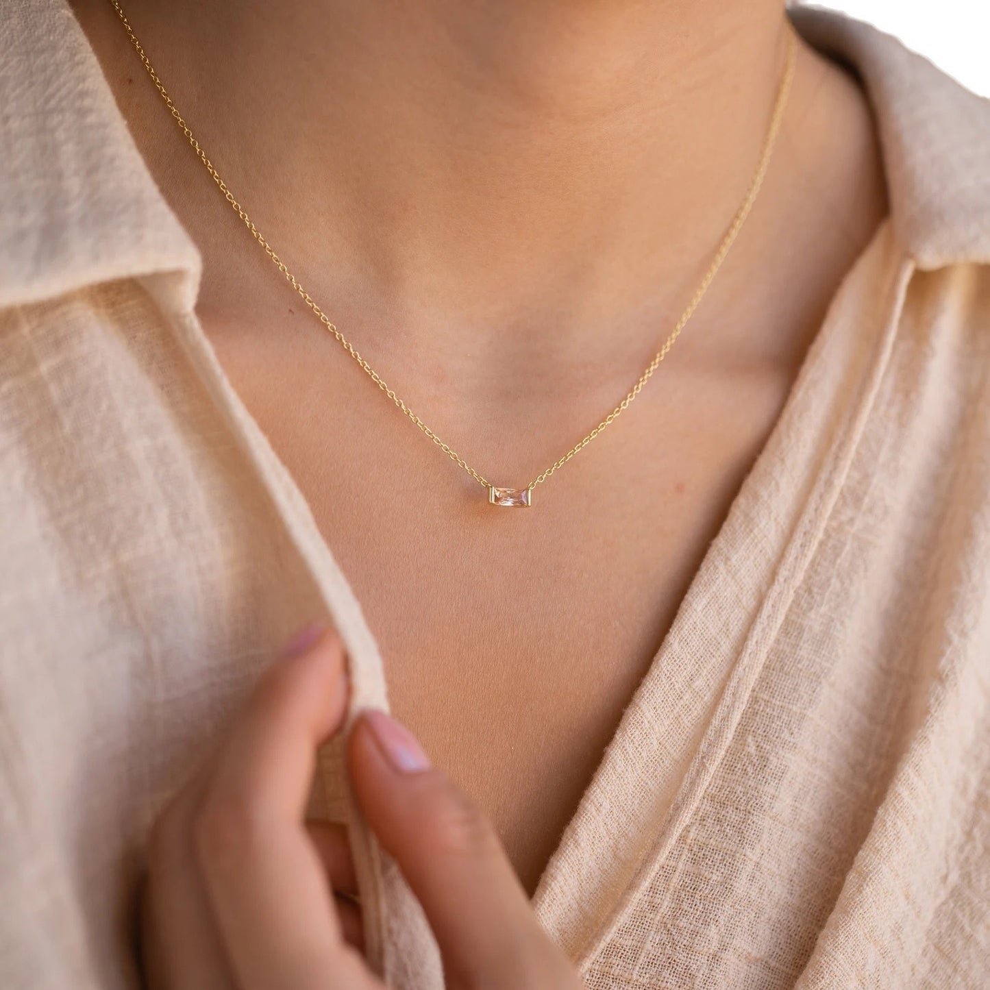 Twelve Birthstone Clavicle Necklace