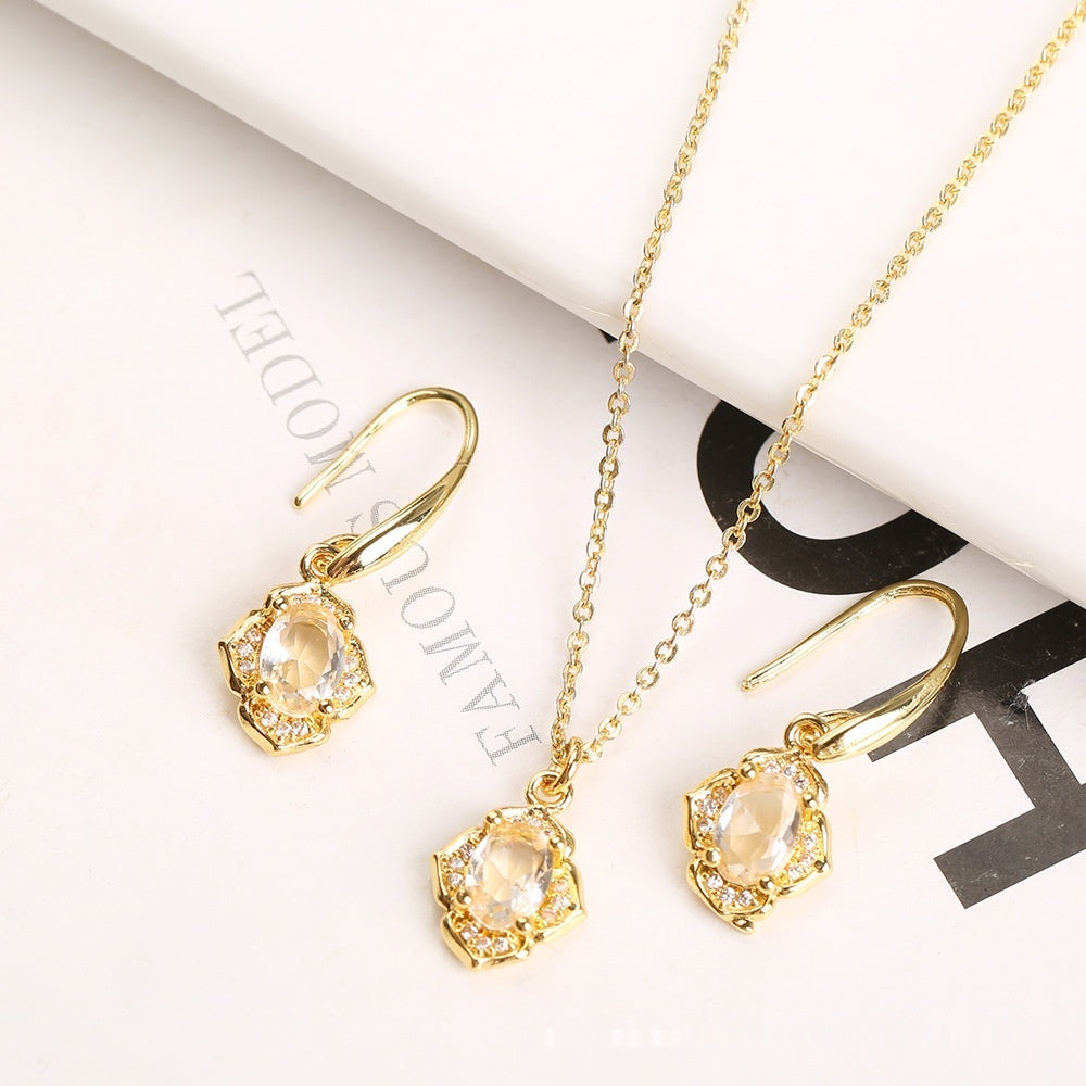 Elegant Crystal Zircon Jewelry Set