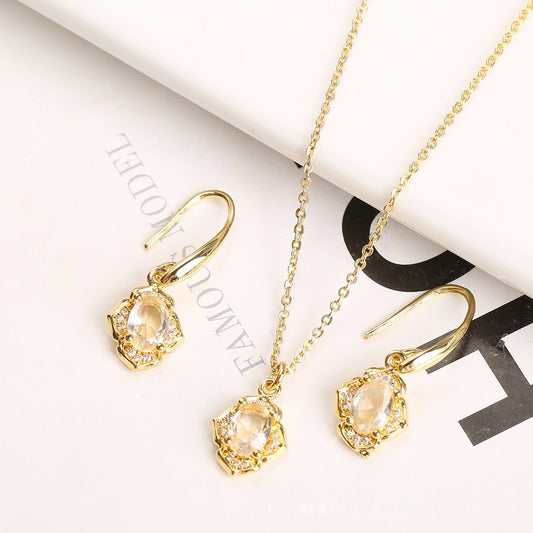 Elegant Crystal Zircon Jewelry Set