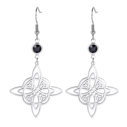 Black Crystal Knot Earrings