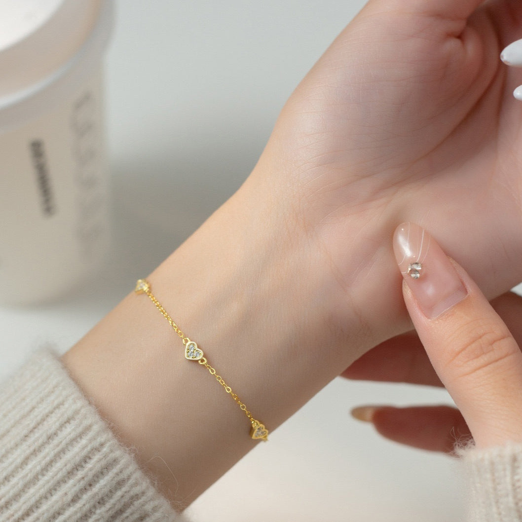 Elegant Diamond Silver Bracelet