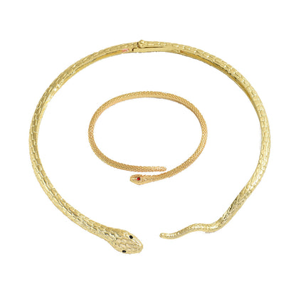 Elegant Snake Necklace Bracelet Set